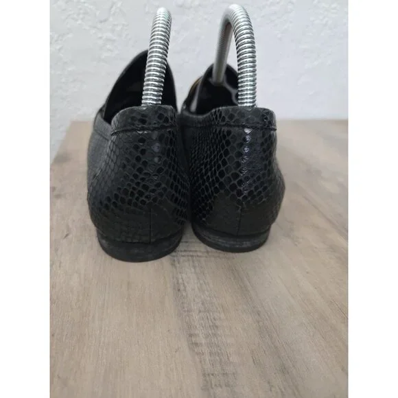Vionic Zana Black Leather Lizard Loafers Size 8.5 - Picture 3 of 6